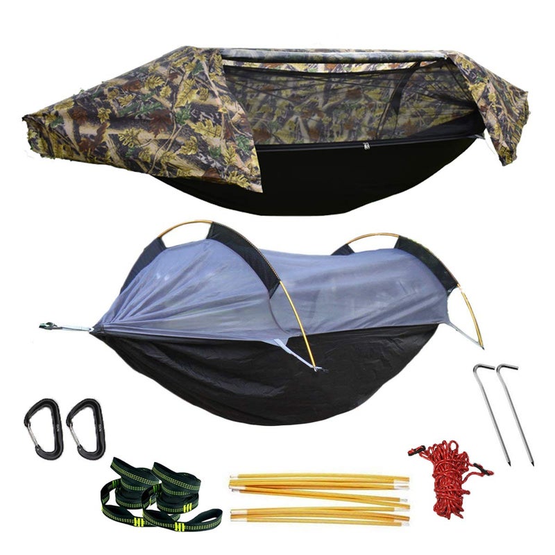 W WINTMING WintMing Hammock with Mosquito Net and Rain Fly Cover 3 in 1 Camping Hammock Tent 440lbs Load - Image 1